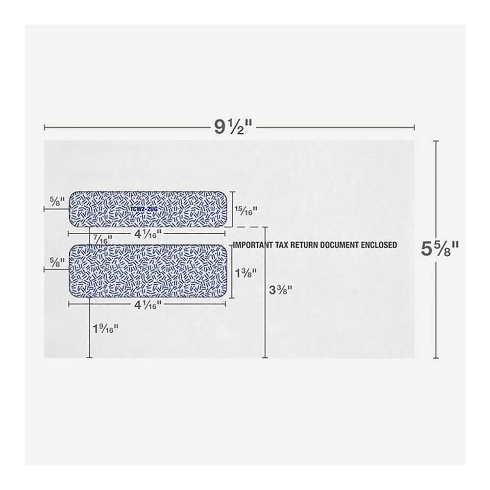 TOPS W-2 Continuous Tax Envelope - Document - 9 1/2" Width x 5 5/8" Length - Gummed - White - 24 / Pack. Picture 7