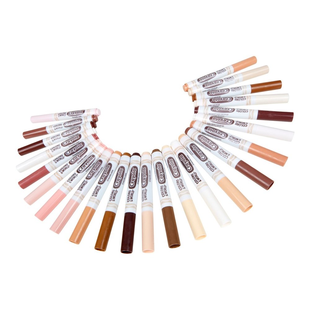 Crayola Colors Of The World Marker - Washable - Deepest Almond, Medium Golden, Light Rose Ink - 24 / Pack. Picture 6