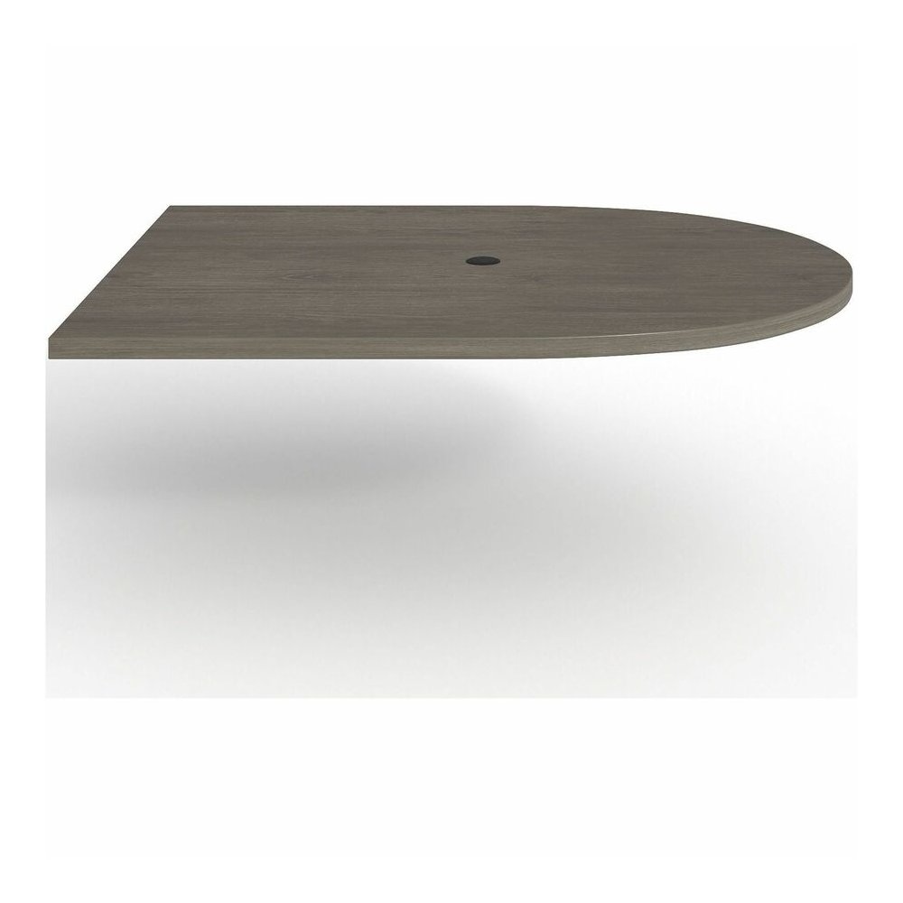 Lorell Prominence 2.0 Half-Racetrack Conference Tabletop - Half Racetrack - 60" Width x 48" Depth x 1.5" Thickness - Band Edge - Material: Particleboard - Finish: Laminate, Gray Elm - Grommet, Cord Ma. Picture 8