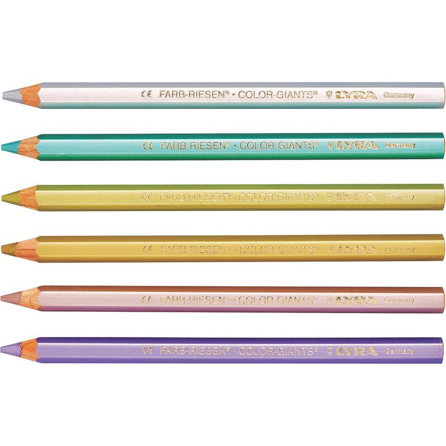 Lyra Color Giant Pencils - 6.3 mm Assorted Metallic Lead - 6 / Pack. Picture 3