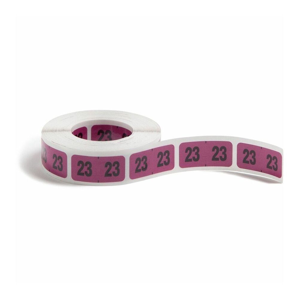 Smead ETYJ Color-Coded Year Labels - 23 - 3/4" Height x 1 1/2" Width - Rectangle - Purple - Laminated - 500 / Roll - 1 Roll. Picture 9
