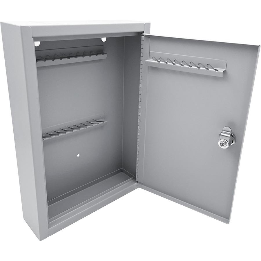 Huron Slotted Heavy-duty Key Cabinet - Keyhole Slot, Heavy Duty, Durable, Locking System - Gray - Steel. Picture 7