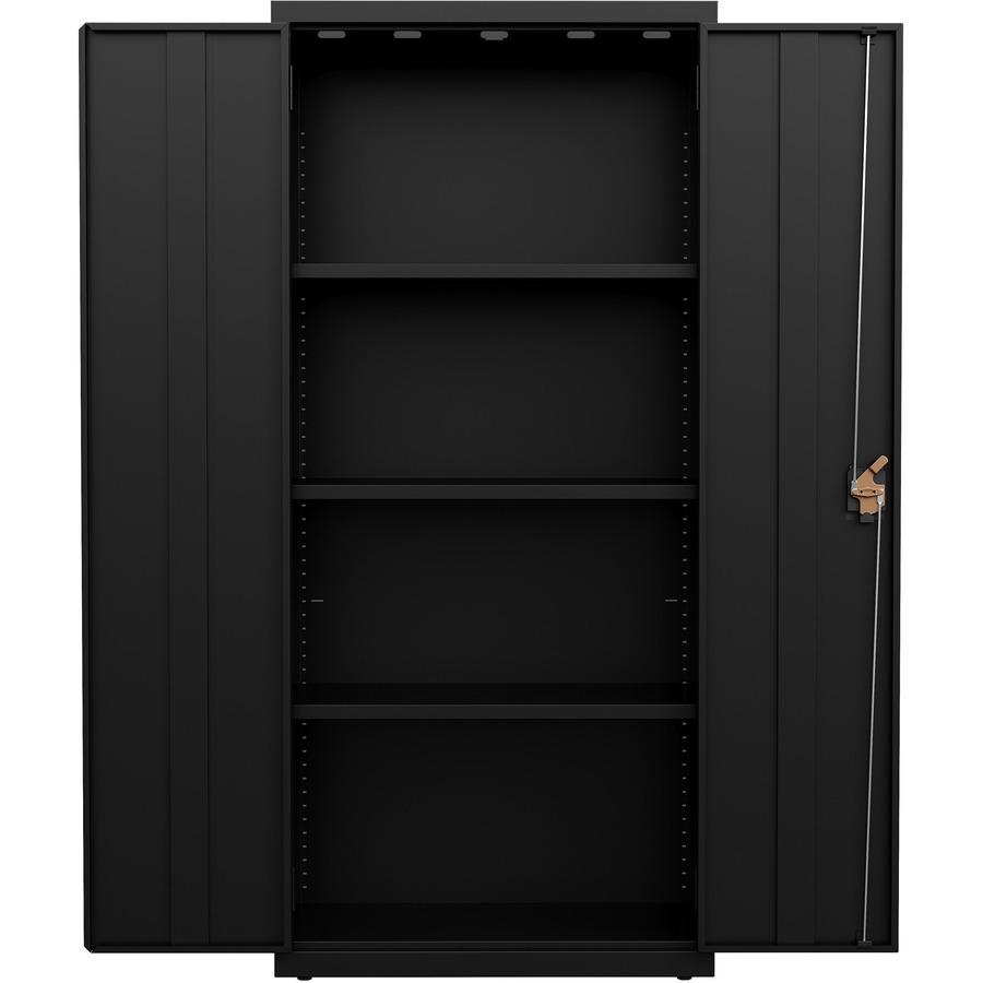 Lorell Fortress Series Slimline Storage Cabinet - 30" Width x 15" Depth x 66" Height - 4 x Shelf(ves) - 720 lb Load Capacity - Durable, Welded, Nonporous Surface, Recessed Handle, Removable Lock, Lock. Picture 5