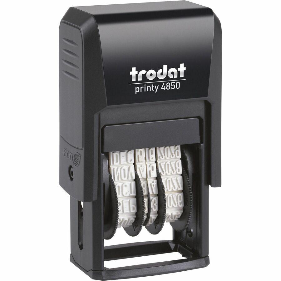 Trodat Micro Message Date Stamp - Date Stamp - 0.75" Impression Width x 1" Impression Length - 10000 Impression(s) - Assorted - Recycled - 1 Each. Picture 4