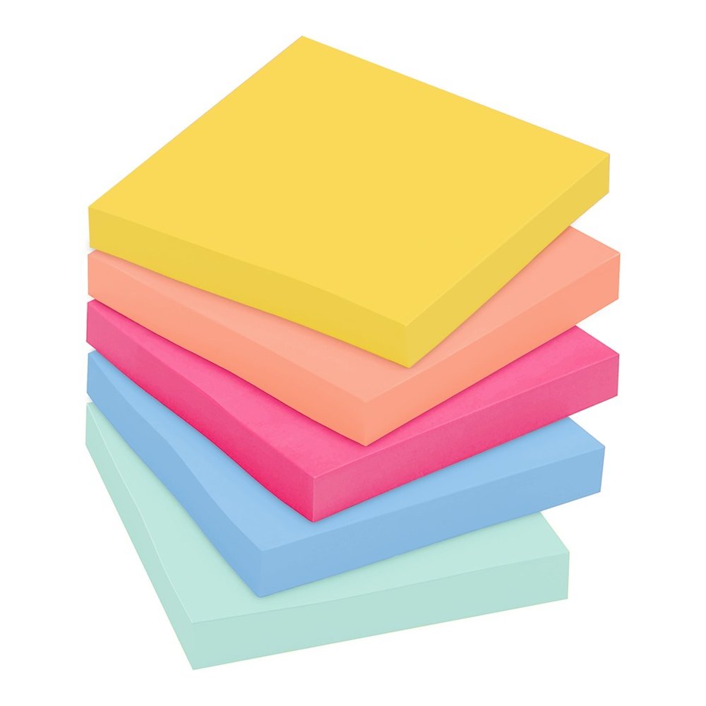 Post-it&reg; Super Sticky Multi-Pack Notes - Summer Joy Color Collection - 4" Flag/Note Width x 6" Flag/Note Length - Rectangle - 90 Sheets per Pad - Citron, Papaya Fizz, Power Pink, Washed Denim, Fre. Picture 7