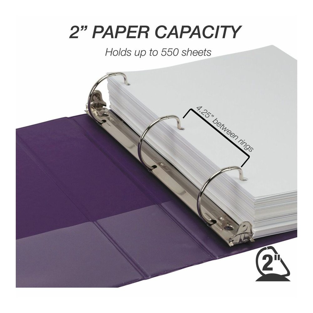 Samsill Durable View Binders - 2" Binder Capacity - Letter - 8 1/2" x 11" Sheet Size - 475 Sheet Capacity - 3 Ring - Fastener: D-Ring - Pocket: 2, Internal - Polypropylene, Chipboard - Assorted - Dura. Picture 7