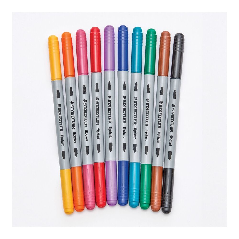 Staedtler Double-ended Dry Erase Pens - Assorted Ink - Dry - 10 / Pack. Picture 3