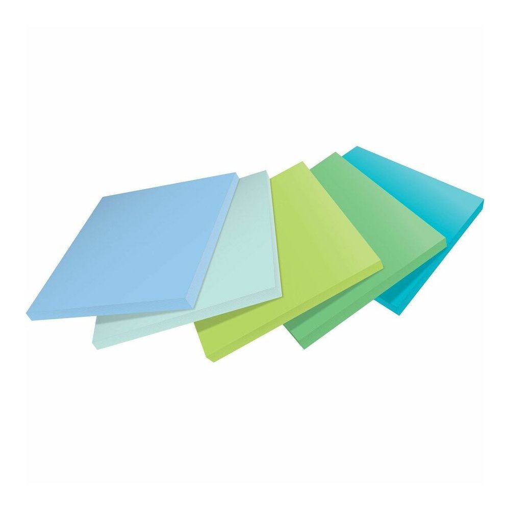 Post-it&reg; Super Sticky Adhesive Note - 350 - 3" Flag/Note Width x 3" Flag/Note Length - Square - 70 Sheets per Pad - Assorted Oasis - Removable, Repositionable, Recyclable - Recycled - 5 / Pack. Picture 5