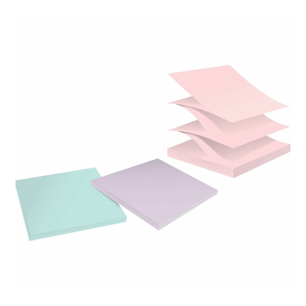 Post-it&reg; Super Sticky Adhesive Note - 420 - 3" Flag/Note Width x 3" Flag/Note Length - 70 Sheets per Pad - Assorted Wanderlust Pastel - Removable, Repositionable, Recyclable, Pop-up - Recycled - 1. Picture 4