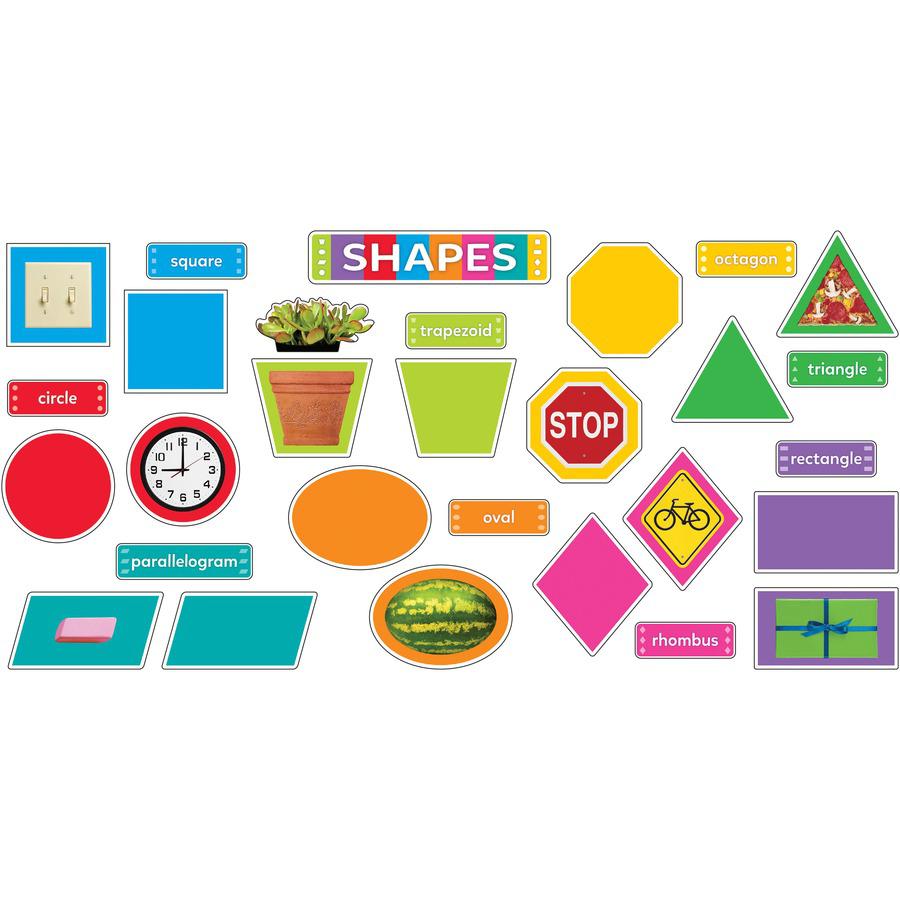 Trend Shapes All Around Us Learning Set - Learning Theme/Subject - 1 x Circle, 1 x Triangle, 1 x Square, 1 x Oval, 1 x Octagon, 1 x Parallelogram, 1 x Rhombus, 1 x Rectangle, 1 x Trapezoid Shape - Dur. Picture 5