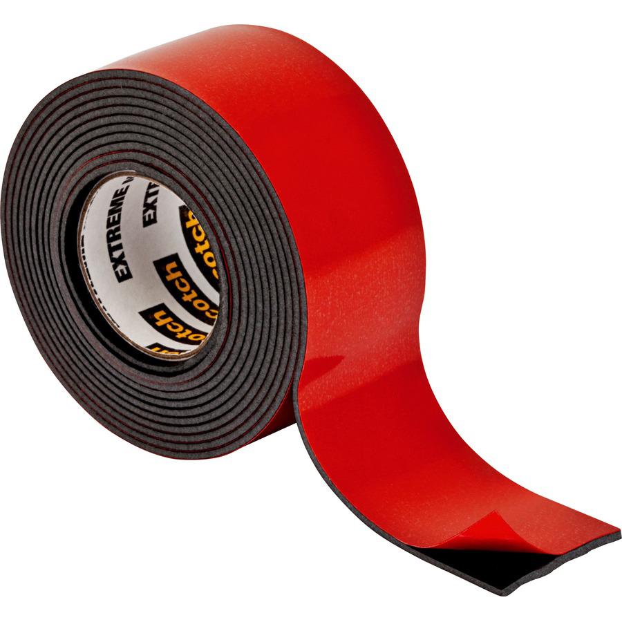 Scotch-Mount Extreme Double-Sided Mounting Tape - 5 ft Length x 1" Width - Black - 1 Roll. Picture 3