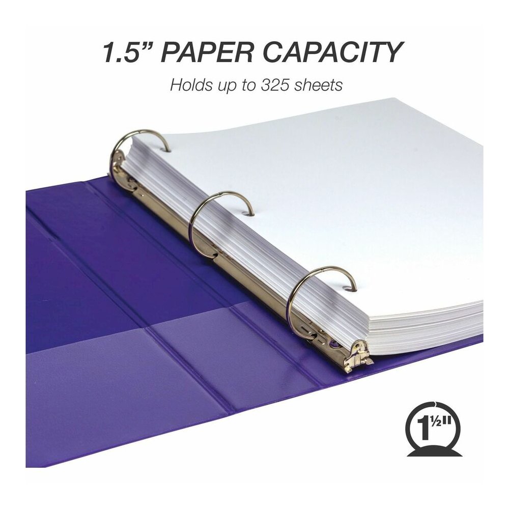 Samsill Earth's Choice Plant-based View Binders - 1 1/2" Binder Capacity - Letter - 8 1/2" x 11" Sheet Size - 3 Ring - Fastener: Round Ring - Chipboard, Polypropylene, Plastic - Purple - Recycled - Bi. Picture 11