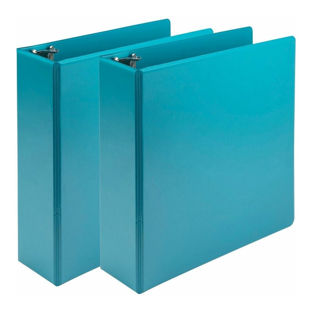 Samsill Earth's Choice Plant-based View Binders - 3" Binder Capacity - Letter - 8 1/2" x 11" Sheet Size - 3 Ring - Fastener: Round Ring - Pocket: 2 - Chipboard, Polypropylene, Plastic - Turquoise - Re. Picture 13