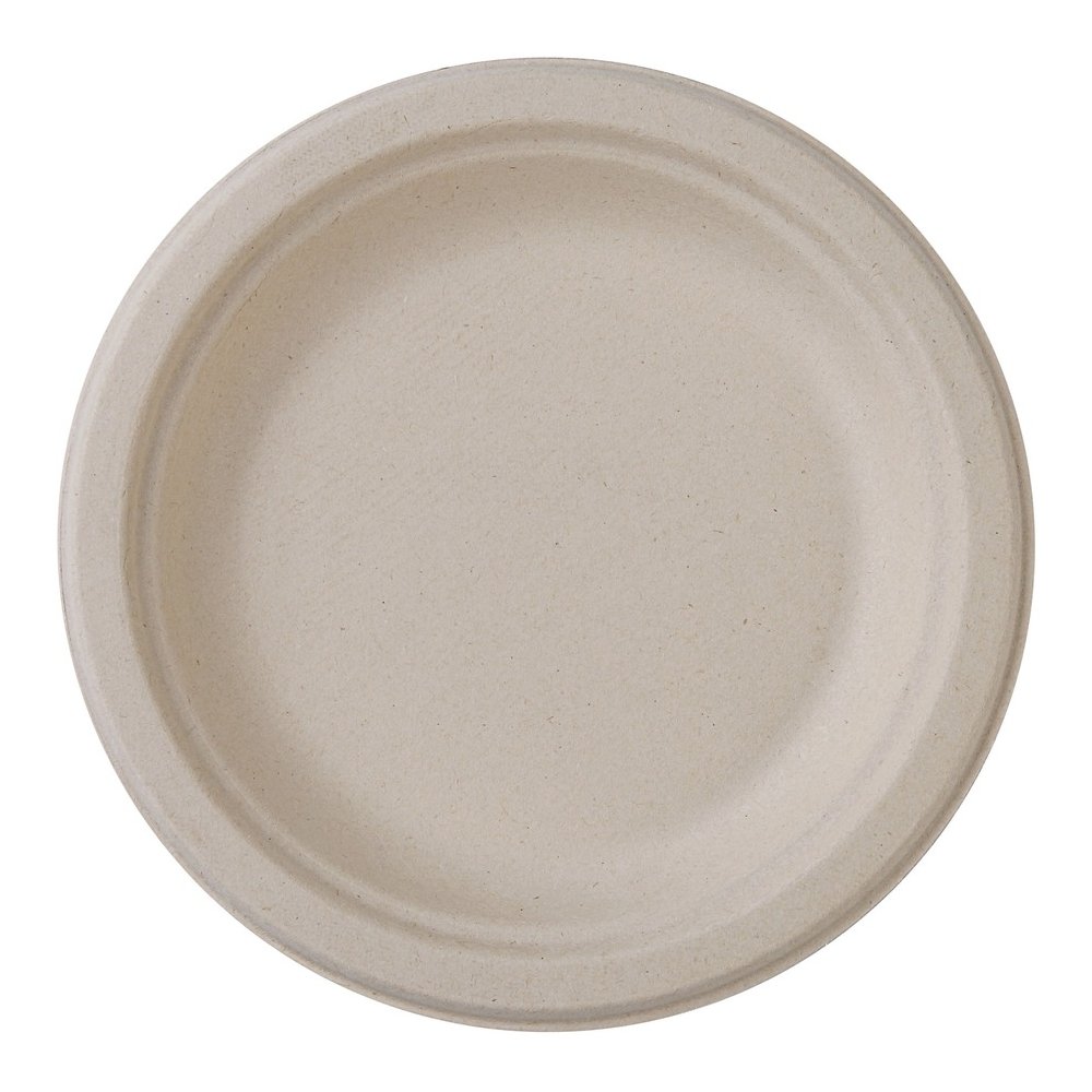 Genuine Joe 6" Compostable Plates - Breakroom, Office - Disposable - 6" Diameter - White, Natural - Sugarcane Body - 50/Pack - 20 / Carton. Picture 7
