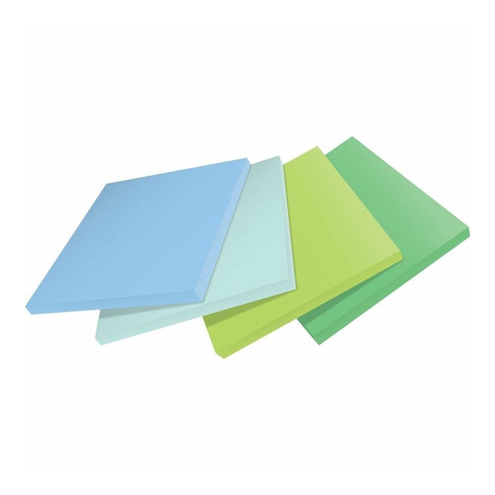 Post-it&reg; Recycled Super Sticky Notes - 70 - 3" Flag/Note Width x 3" Flag/Note Length - Square - 70 Sheets per Pad - Unruled - Assorted Oasis - Paper - Adhesive - Recycled - 24 / Pack. Picture 3