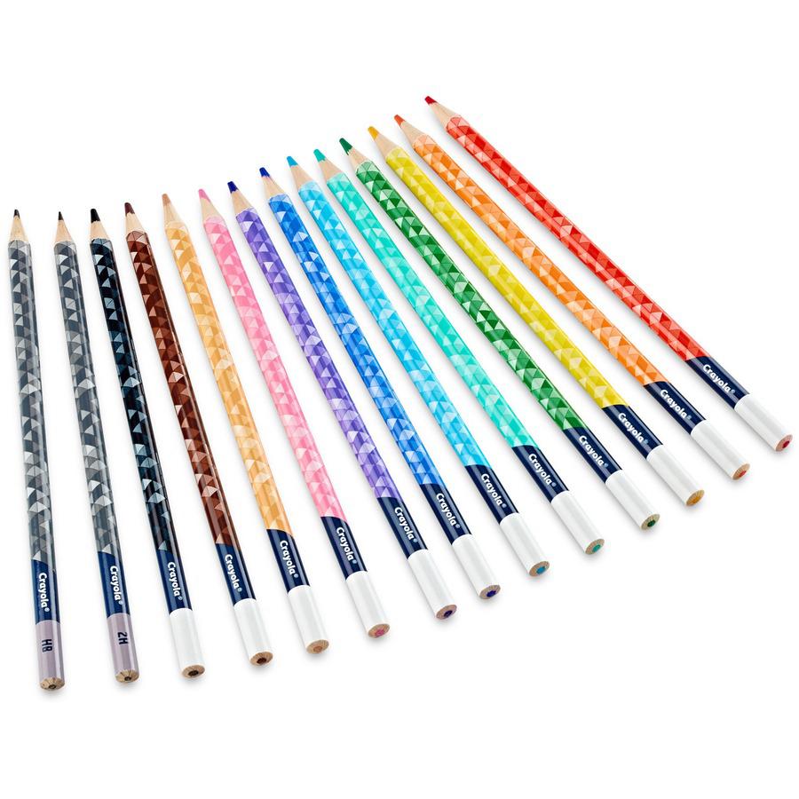 Crayola Sketch & Shade Doodle Pencils - Graphite Lead - 2H, HB - Multicolor Barrel - 14 / Pack. Picture 12