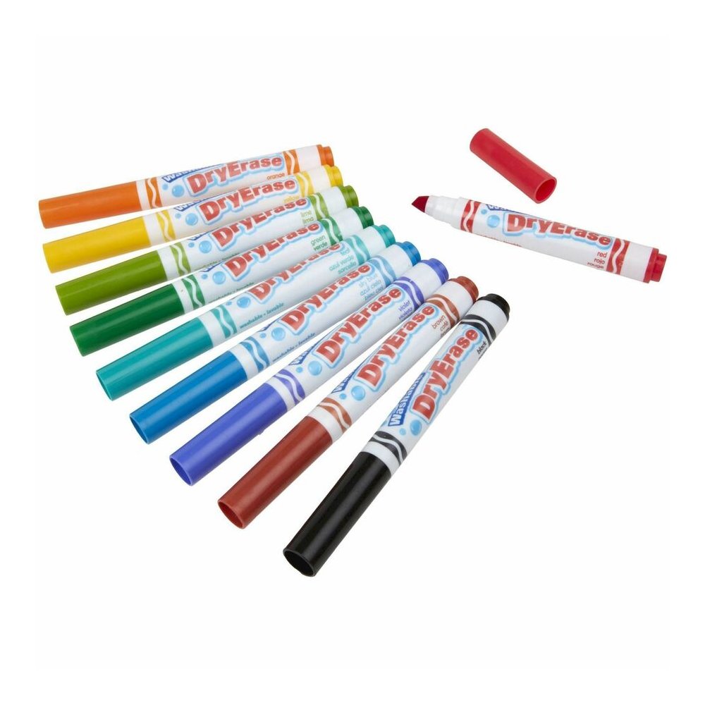 Crayola Washable Dura-Wedge Tip Dry-Erase Markers - Erasable - Washable - 10 / Pack. Picture 8