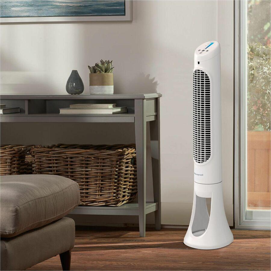 Honeywell QuietSet 5 Tower Fan - 5 Speed - Oscillating, Remote, Timer-off Function, Quiet, Sturdy, Electronic Control Panel, Touch Operation - 40" Height x 8.3" Width x 10.8" Depth - Plastic - White. Picture 10