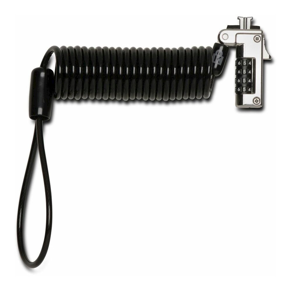 Kensington Slim Portable Combination Lock - 5.91 ft Cable - Resettable - 4-digit - Combination Lock - Black - Carbon Steel, Plastic - For Notebook - Self-coiling. Picture 9