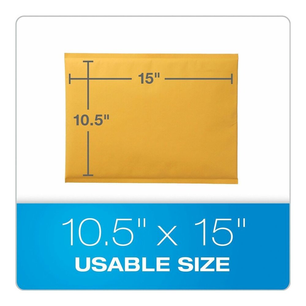 Quality Park Bubble Mailers - Bubble - 10 1/2" Width x 15" Length - Strip - Brown Kraft - 25 / Box. Picture 6