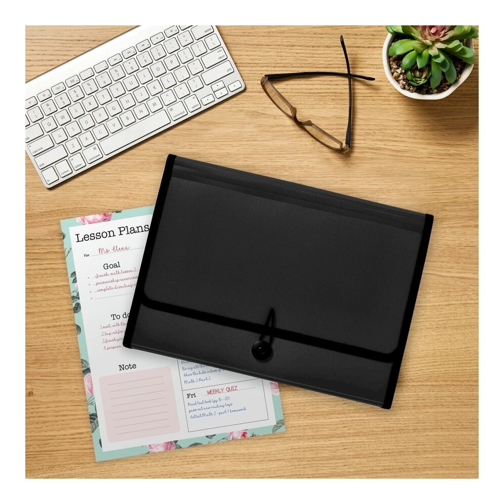 Avery&reg; Letter, A4 Expanding File - 425 Sheets Capacity - 7 Pocket - Polypropylene, Plastic, Fabric - Black - 0% Recycled - 1 Each. Picture 9