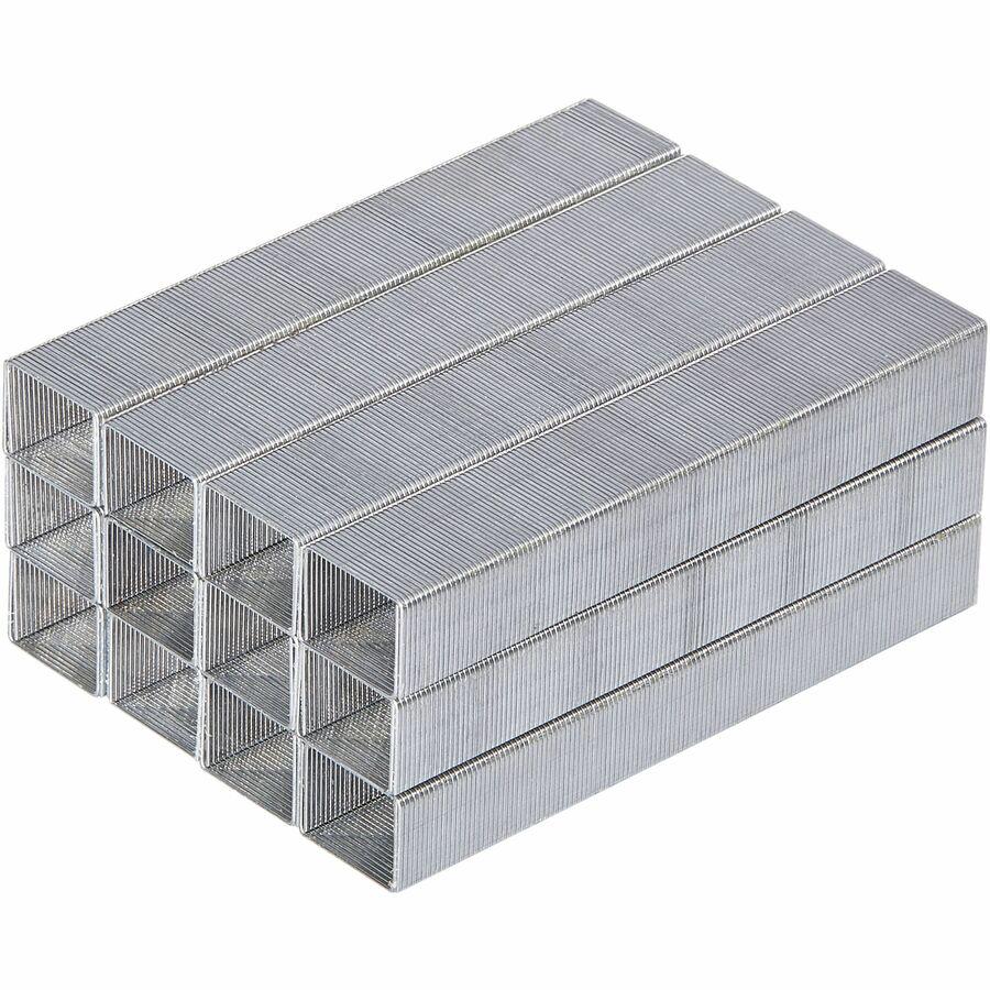 Bostitch Heavy-Duty Staples - High Capacity - 3/8" Leg - 1/2" Crown - Holds 65 Sheet(s) - Silver - 2.5" Height x 1.1" Width x 3" Length - 125 Per Strip - 3000 / Box. Picture 5