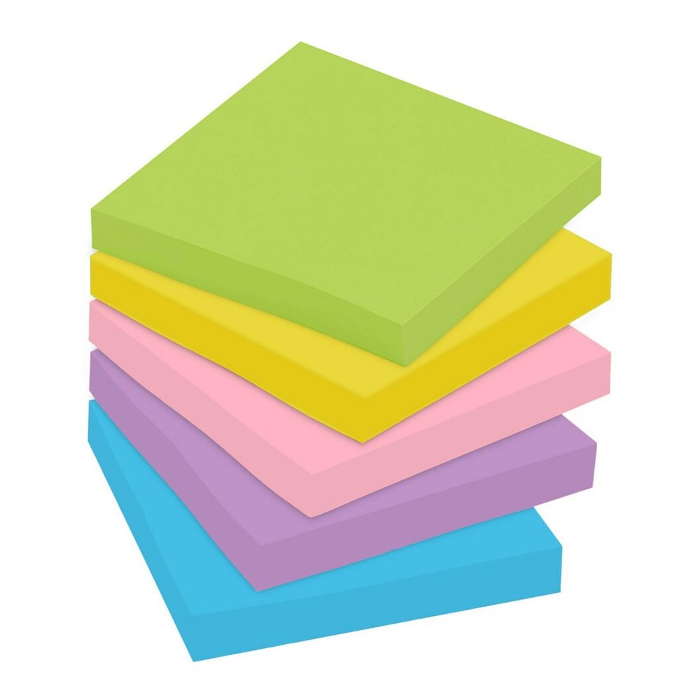 Post-it&reg; Notes - Floral Fantasy Color Collection - 1400 - 3" Flag/Note Width x 3" Flag/Note Length - Square - 100 Sheets per Pad - Unruled - Limeade, Citron, Iris Infusion, Positively Pink, Blue P. Picture 9