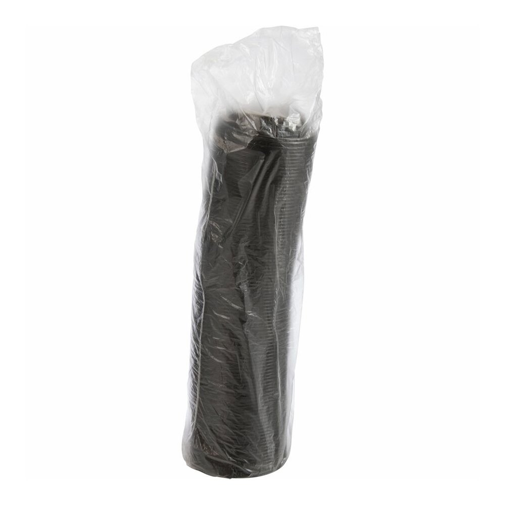 Dart Black Plastic Reclosable Lids - Round - Plastic - Black - 100/Bag - 1000 / Carton. Picture 8