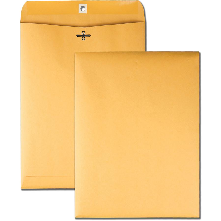 Quality Park 9 x 12 Clasp Envelopes in Dispenser Box - Clasp - #90 - 9" Width x 12" Length - 28 lb - Clasp - Kraft - 250 / Box - Kraft. Picture 3