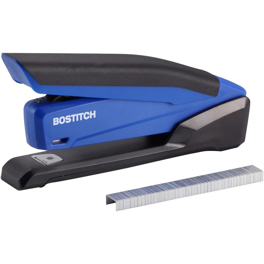 Bostitch InPower Spring-Powered Antimicrobial Desktop Stapler - Staples Upto 20 Sheet - Holds Upto 210 Staple - Full Strip - 4.50" Throat Depth - Blue - Rubber - 1 Each. Picture 15