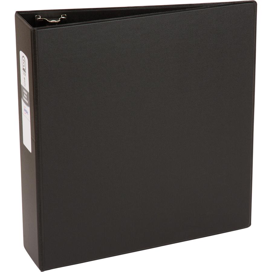 Avery&reg; Economy Binder - 3" Binder Capacity - Letter - 8 1/2" x 11" Sheet Size - 460 Sheet Capacity - 3 x Round Ring Fastener(s) - 2 Internal Pocket(s) - Vinyl - Black - Recycled - Non Locking Mech. Picture 2