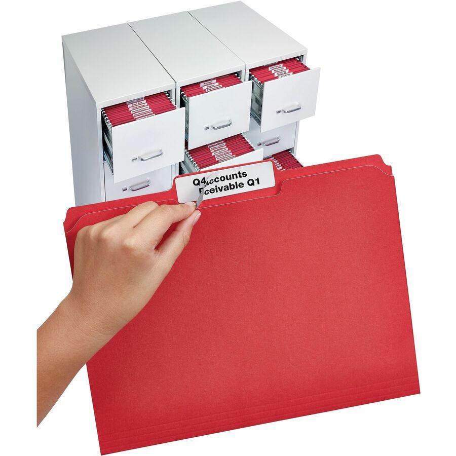 Avery&reg; Extra-Large File Folder Labels - 15/16" Width x 3 7/16" Length - Permanent Adhesive - Rectangle - Laser, Inkjet - White - Paper - 18 / Sheet - 25 Total Sheets - 450 Total Label(s) - 450 / P. Picture 12