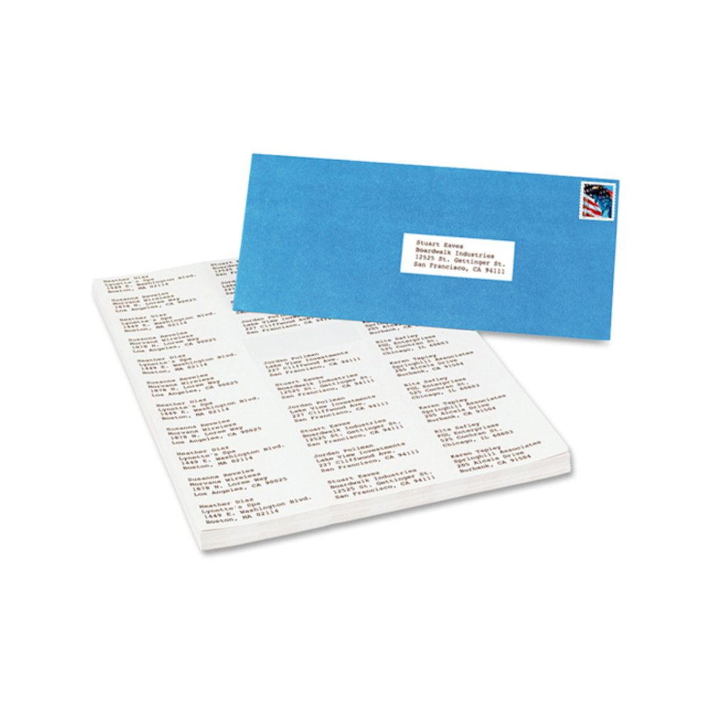Avery&reg; Copier Address Labels - 1" Width x 2 13/16" Length - Permanent Adhesive - Rectangle - Matte - White - Paper - 33 / Sheet - 100 Total Sheets - 3300 Total Label(s) - 3300 / Box. Picture 5