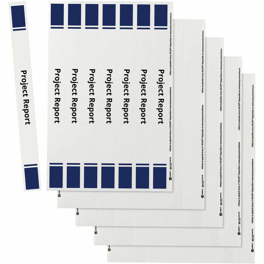 Avery&reg; Binder Spine Inserts - 1" Sheet - White - Card Stock - 40 / Pack. Picture 9