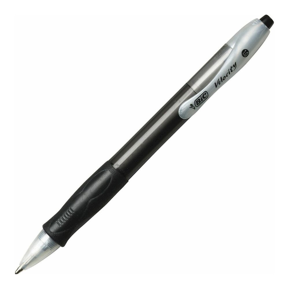 BIC Retractable Ballpoint Pens - Refillable - Retractable - Black Ink - Transparent Black Barrel - 1 Dozen. Picture 4