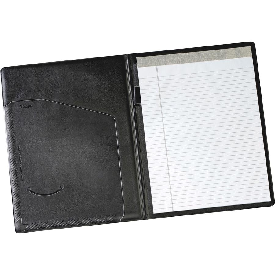 Cardinal 397 610 Letter Pad Folio - 9 1/2" x 12 1/2" - 100 Sheet Capacity - 1 Inside Front Pocket(s) - Vinyl, Polyvinyl Chloride (PVC) - Black - 1 Each. Picture 3