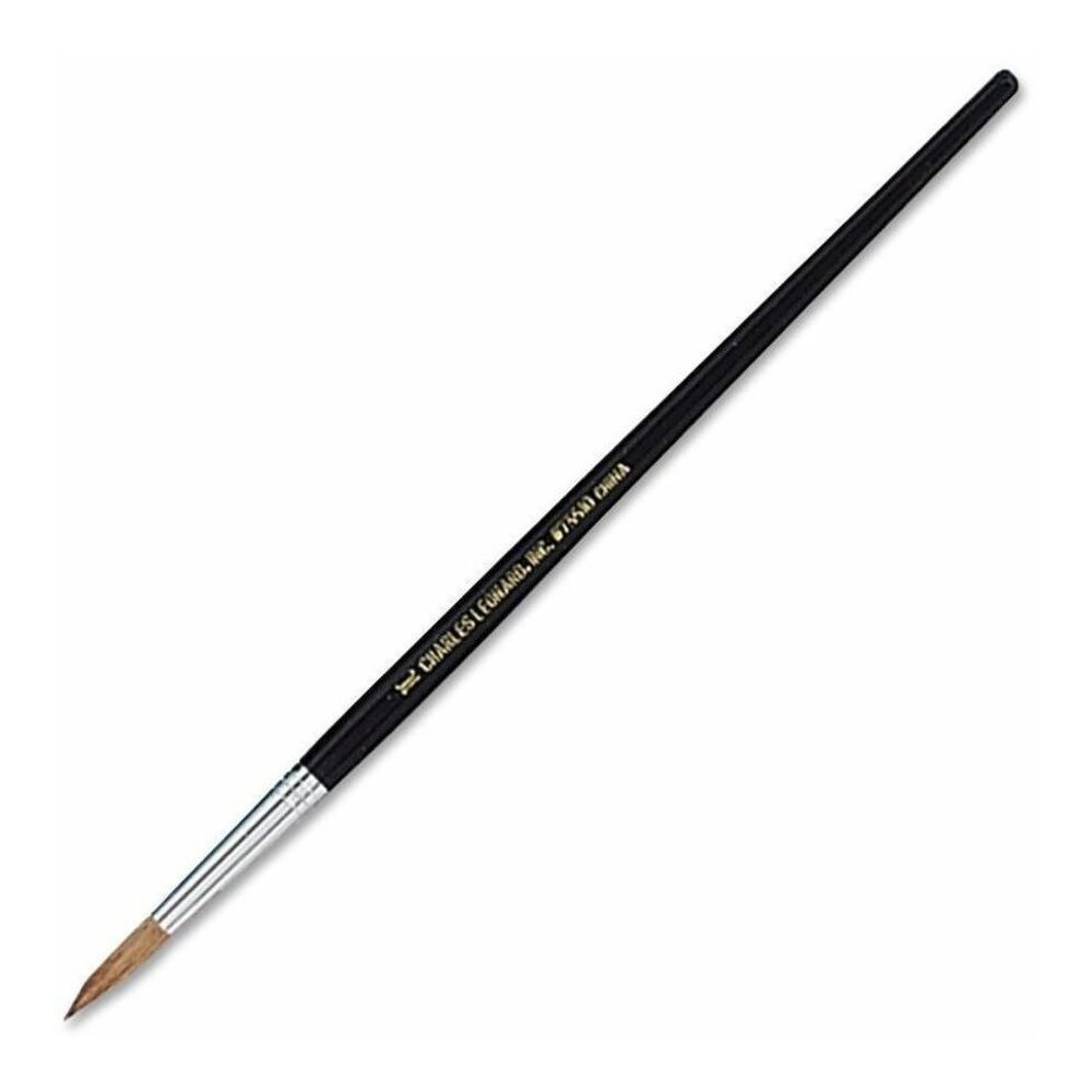 Charles Leonard Round Camel Hair Paint Brushes - No. 10 - Wood Black Handle - Aluminum Ferrule - 1 Dozen. Picture 3