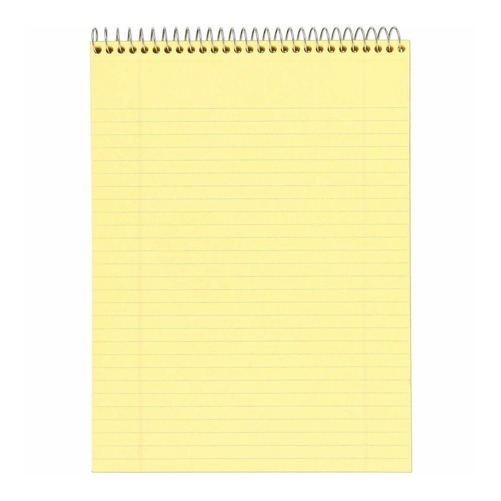 Mead Premium Wirebound Legal Pads - 70 Sheets - Spiral - 20 lb Basis Weight - 8 1/2" x 11 3/4" Sheet Size - Canary Paper - Navy Board Cover - Heavyweight, Micro Perforated, Spiral Lock, Stiff-back - 1. Picture 7