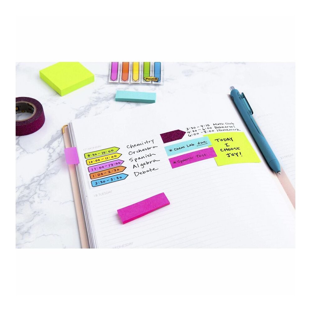 Post-it&reg; Notes Cube - 1200 - 2" Flag/Note Width x 2" Flag/Note Length - Square - 400 Sheets per Pad - Unruled - Acid Lime, Limeade, Blue Paradise, Guava, Vital Orange, Canary Yellow - Paper - Repo. Picture 7