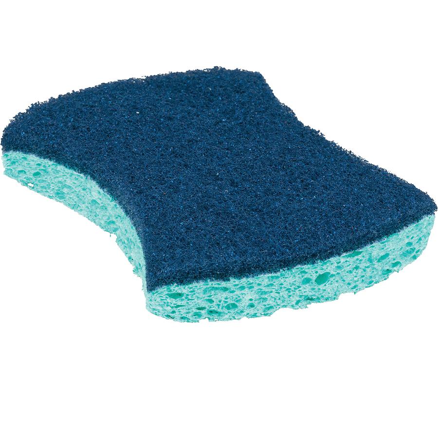 Scotch-Brite Power Sponges - 0.7" Height x 4.5" Width x 2.8" Depth - 5/Pack - Aqua. Picture 3