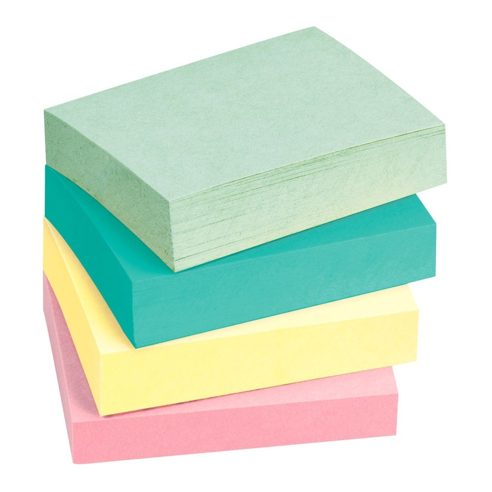 Post-it&reg; Notes - Beachside Caf&eacute; Color Collection - 1200 - 1 3/8" Flag/Note Width x 1 7/8" Flag/Note Length - Rectangle - 100 Sheets per Pad - Unruled - Fresh Mint, Aqua Splash, Sunnyside, P. Picture 8
