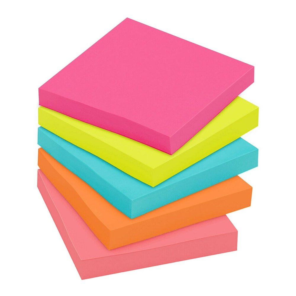 Post-it&reg; Notes - Poptimistic Color Collection - 1400 - 3" Flag/Note Width x 3" Flag/Note Length - Square - 100 Sheets per Pad - Unruled - Power Pink, Vital Orange, Aqua Splash, Guava, Acid Lime, N. Picture 6