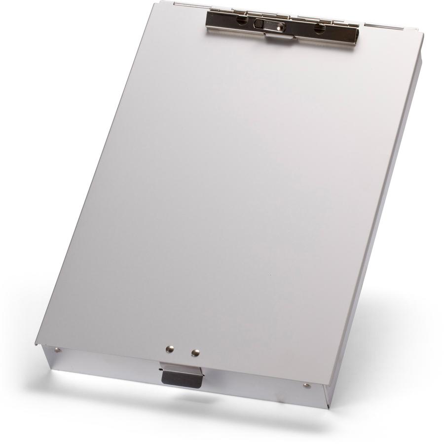 Officemate Aluminum Storage Form Holder - 1" Clip Capacity - Storage for Stationary - 8 1/2" x 12" - Aluminum - 1 Each. Picture 3