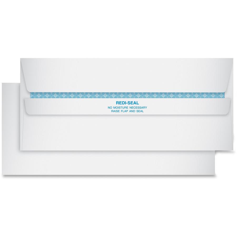 Quality Park No. 10 Security Tinted Envelopes with Self-Seal Closure - Security - #10 - 4 1/8" Width x 9 1/2" Length - 24 lb - Gummed - White - Wove - 500 / Box. Picture 2