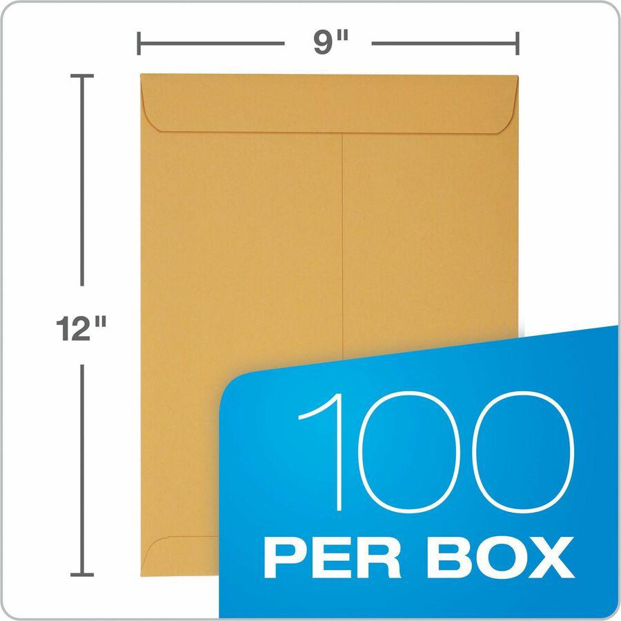 Quality Park 9 x 12 Catalog Envelopes with Redi-Strip&reg; Closure - Catalog - #10 1/2 - 9" Width x 12" Length - 28 lb - Self-sealing - Kraft - Kraft - 100 / Box. Picture 11
