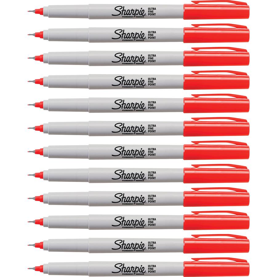 Sharpie Precision Permanent Markers - Ultra Fine Marker Point - Narrow Marker Point Style - Red Alcohol Based Ink - 12 / Box. Picture 3