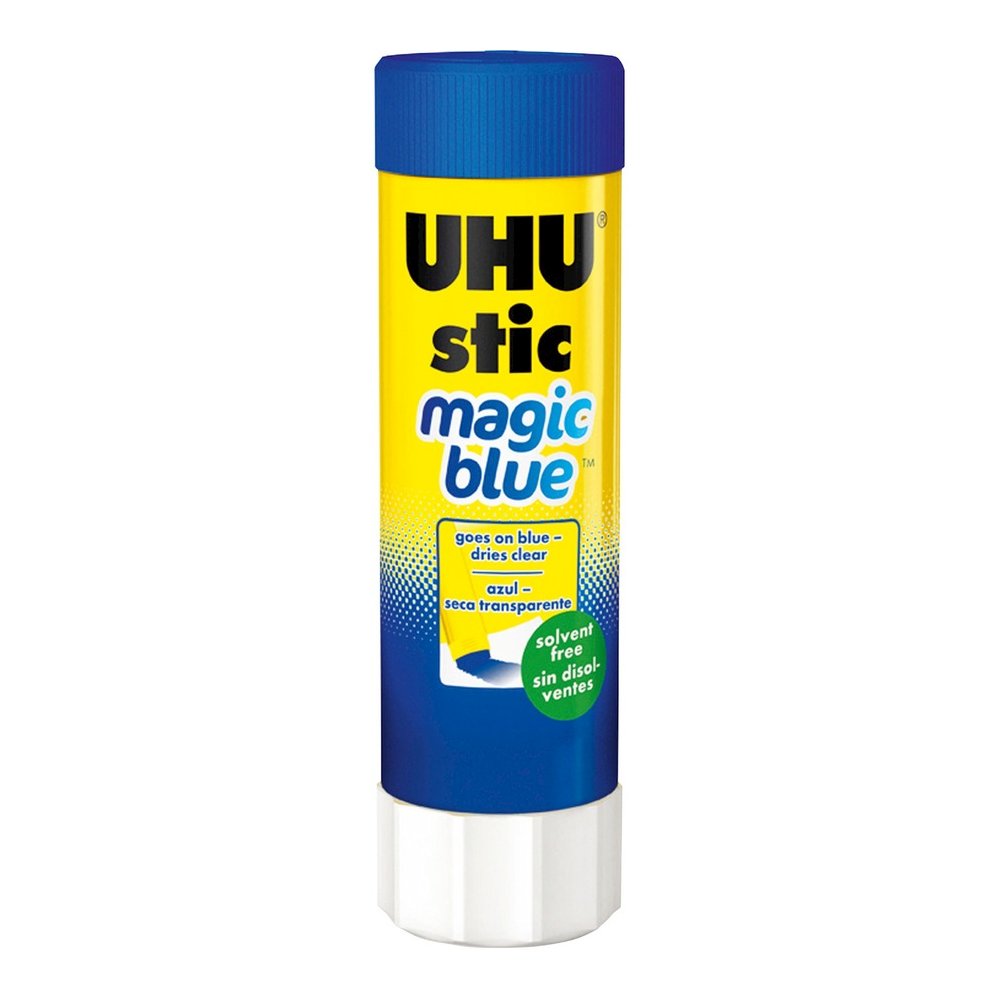 UHU Color Glue Stic, Blue, 40g - 1.41 oz - Blue - 12 / Box. Picture 5