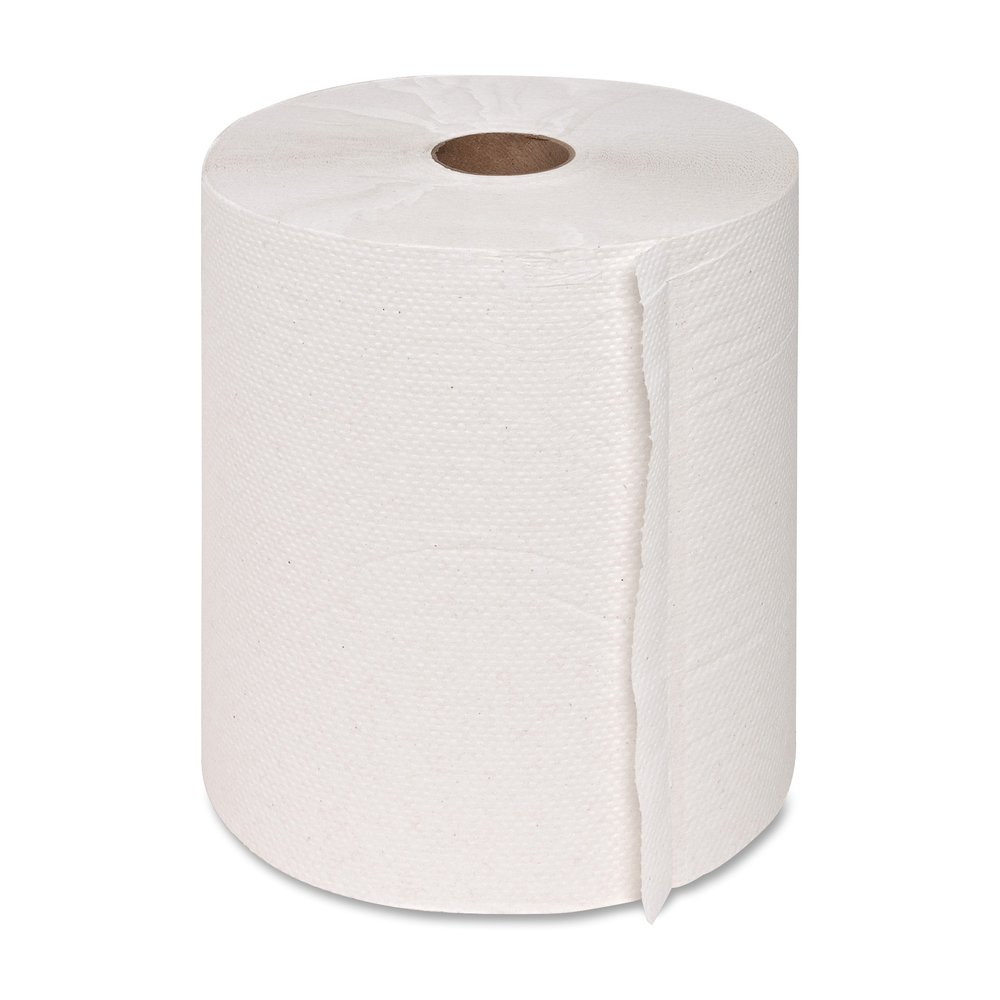 Genuine Joe Hardwound Roll Paper Towels - 7.90" Width x 800 ft Length - 2" Core - White - 6 / Carton. Picture 6