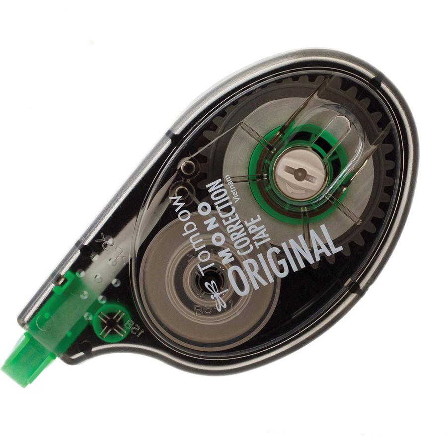 Tombow Original Mono Correction Tape - 0.16" Tape Width x 32.81 ft Tape Length - 1 Line(s) - White Tape - Ergonomic Dispenser - Acid-free, Non-refillable - White - 2 / Pack. Picture 3