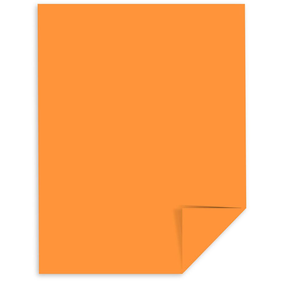 Astrobrights Colored Cardstock - Cosmic Orange - Letter - 8 1/2" x 11" - 65 lb Basis Weight - Smooth - 250 / Pack - Acid-free, Lignin-free, Durable, Heavyweight - Cosmic Orange. Picture 2
